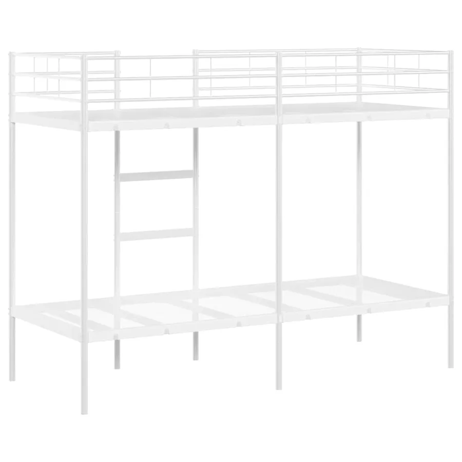 Lit superposé sans matelas blanc 80x200 cm acier - 7