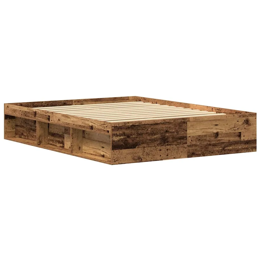 Cadre de lit sans matelas en bois ancien 150 x 200 cm bois d'ingénierie - 7