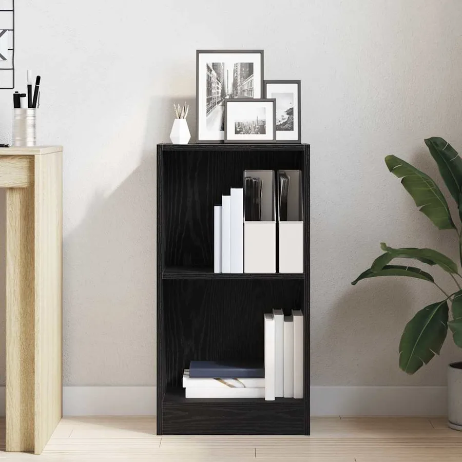 Bibliothèque chêne noir 40x24x76 cm bois d'ingénierie - 3