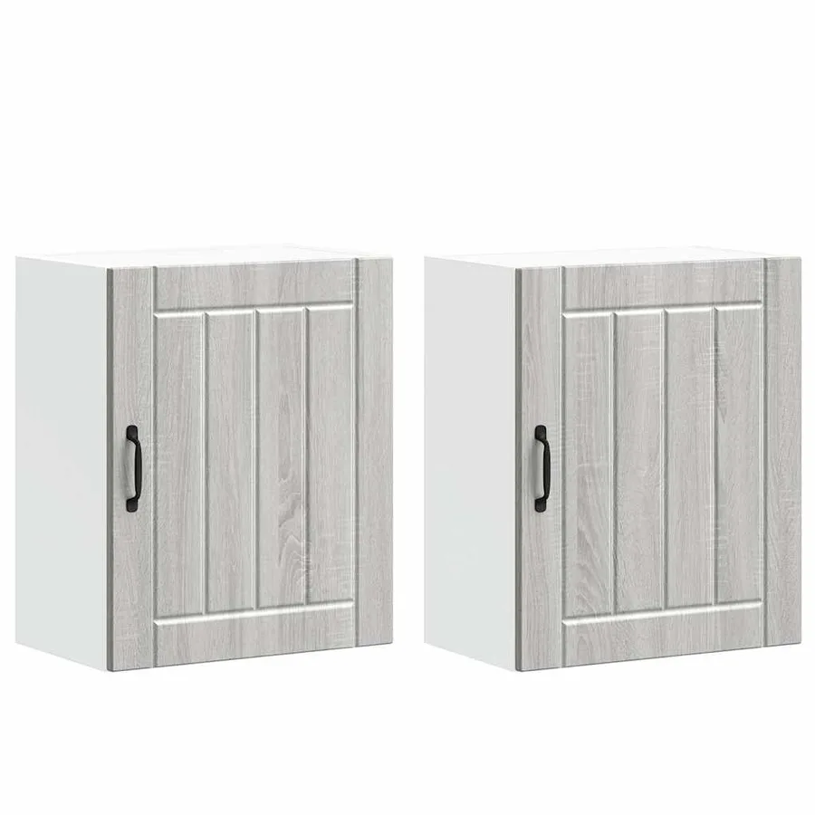 Armoires murales de cuisine 2 pcs Lucca Gris Sonoma en bois d'ingénierie - 2