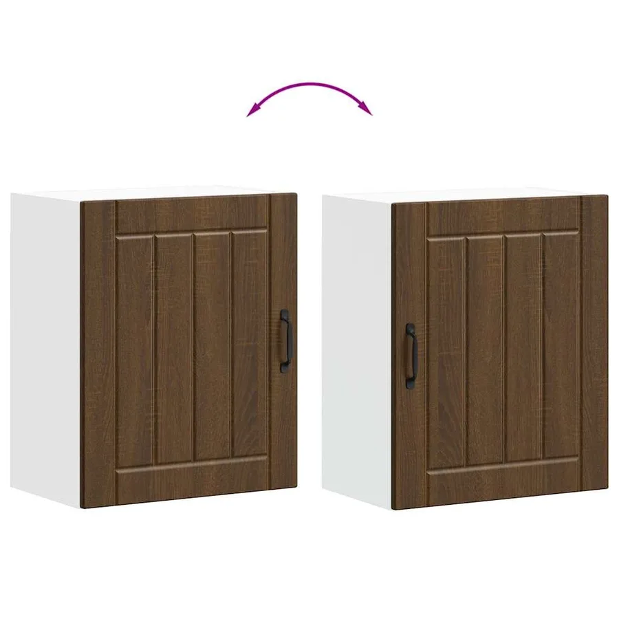Armoires murales de cuisine 2 pcs Lucca en bois d'ingénierie chêne brun - 10