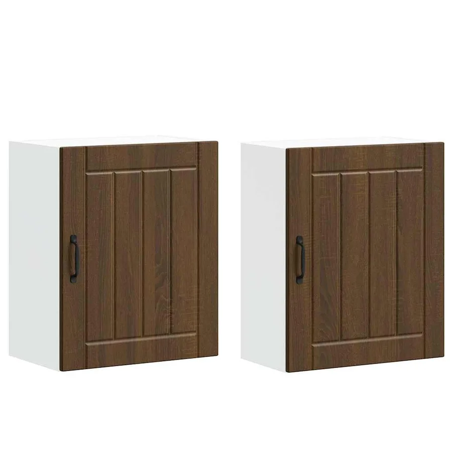 Armoires murales de cuisine 2 pcs Lucca en bois d'ingénierie chêne brun - 2