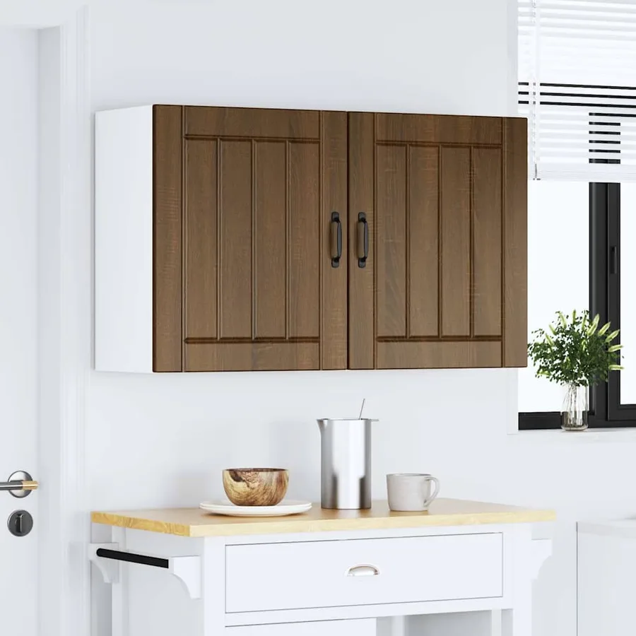 Armoires murales de cuisine 2 pcs Lucca en bois d'ingénierie chêne brun - 3