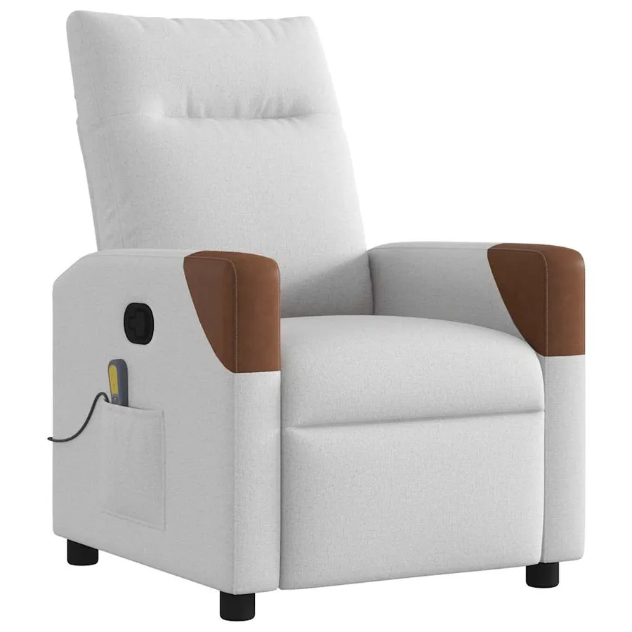 Fauteuil de massage inclinable gris nuage tissu - 2