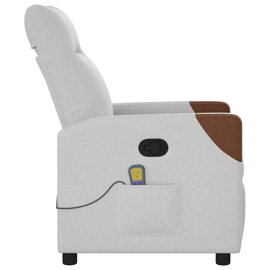 Fauteuil de massage inclinable gris nuage tissu - 4