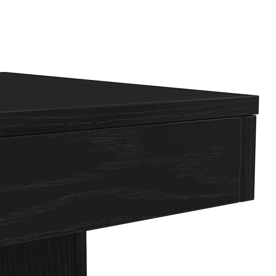 Table basse avec lumières LED chêne noir 50x50x40 cm - 10