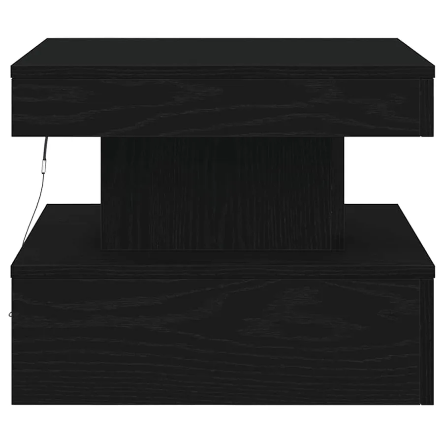 Table basse avec lumières LED chêne noir 50x50x40 cm - 7