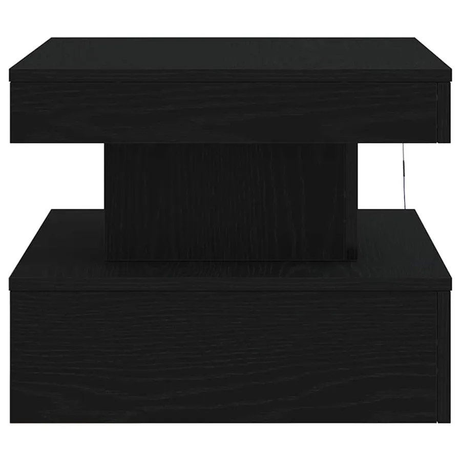 Table basse avec lumières LED chêne noir 50x50x40 cm - 8