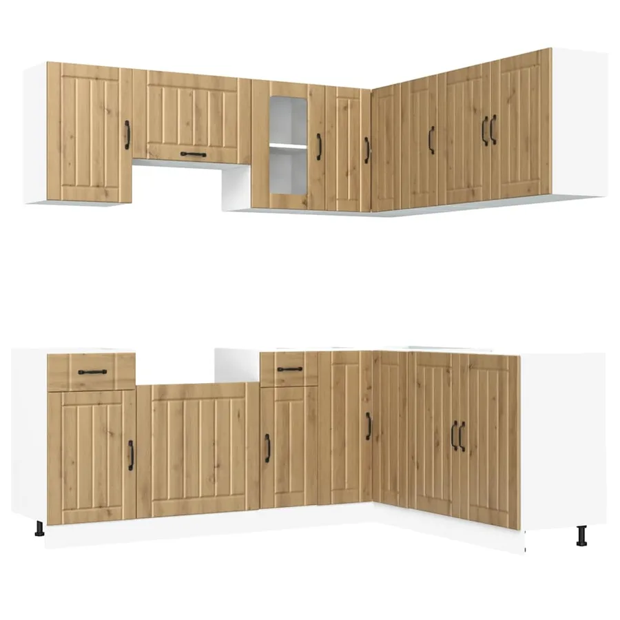 Ensemble d'armoires de cuisine 11 pcs Lucca bois d'ingénierie - 2