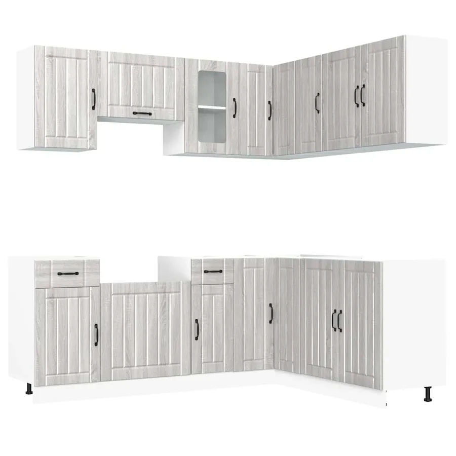 Ensemble d'armoires de cuisine 11 pcs Lucca bois d'ingénierie - 2