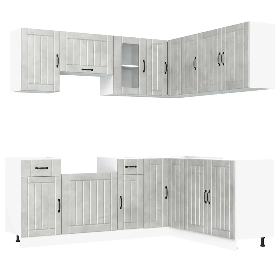 Ensemble d'armoires de cuisine 11 pcs Lucca bois d'ingénierie - 2