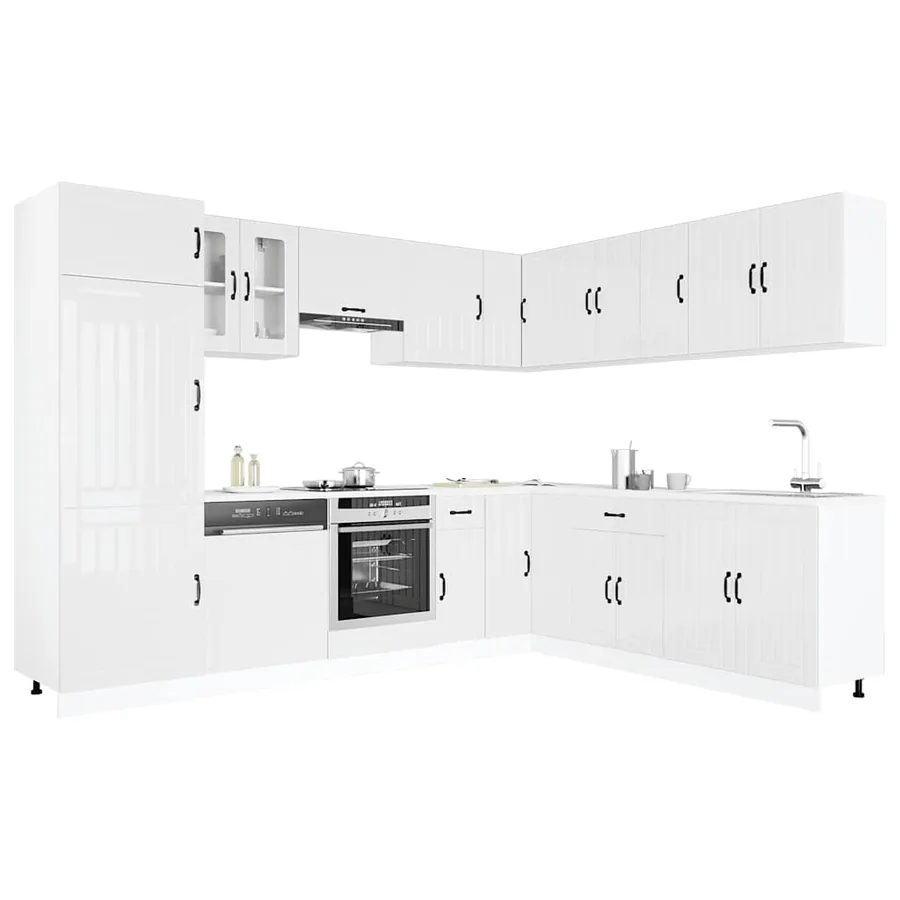 Ensemble d'armoires de cuisine 14 pcs Lucca bois d'ingénierie