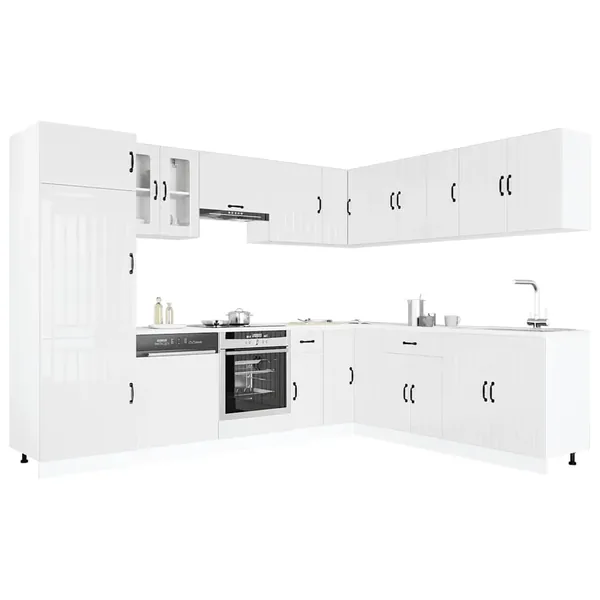 Ensemble d'armoires de cuisine 14 pcs Lucca bois d'ingénierie