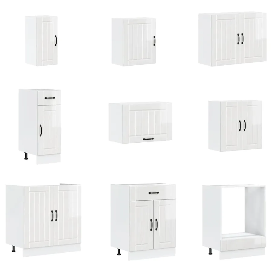 Ensemble d'armoires de cuisine 14 pcs Lucca bois d'ingénierie - 4