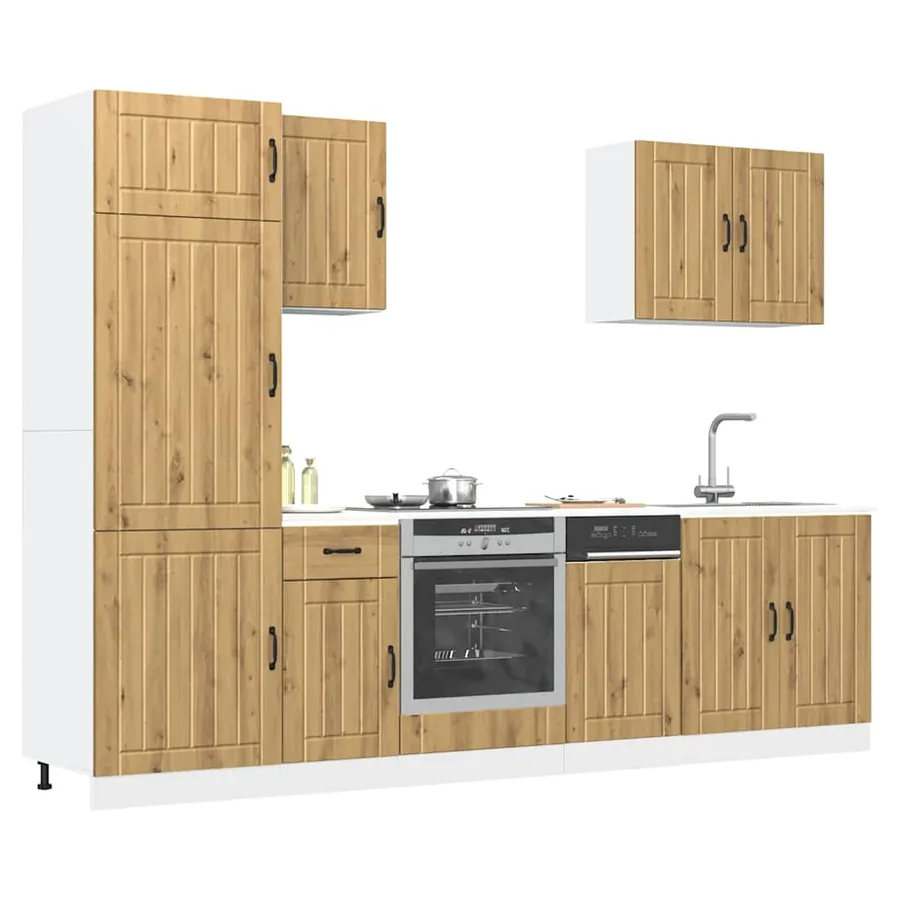 Ensemble d'armoires de cuisine 7 pcs Lucca bois d'ingénierie