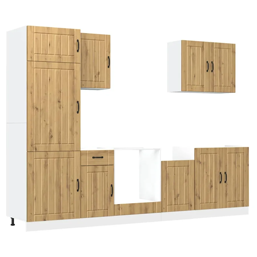 Ensemble d'armoires de cuisine 7 pcs Lucca bois d'ingénierie - 2
