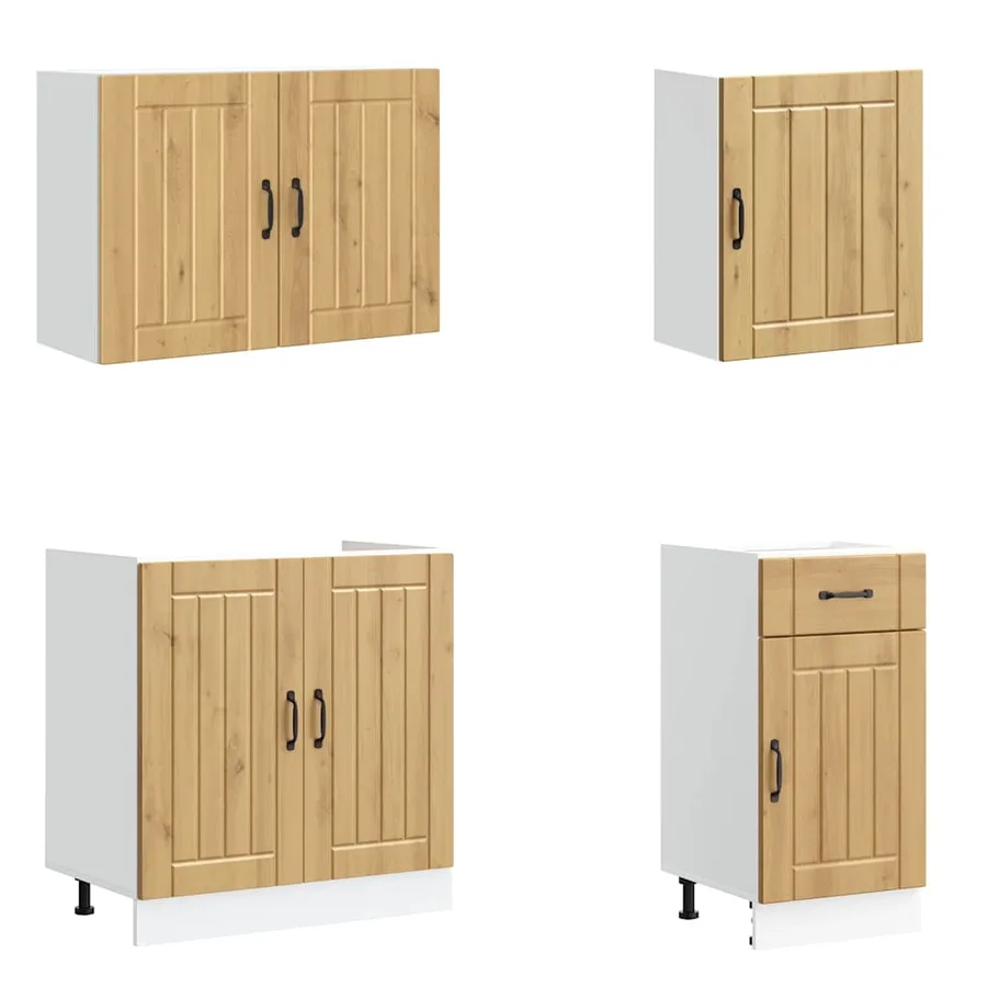 Ensemble d'armoires de cuisine 7 pcs Lucca bois d'ingénierie - 4