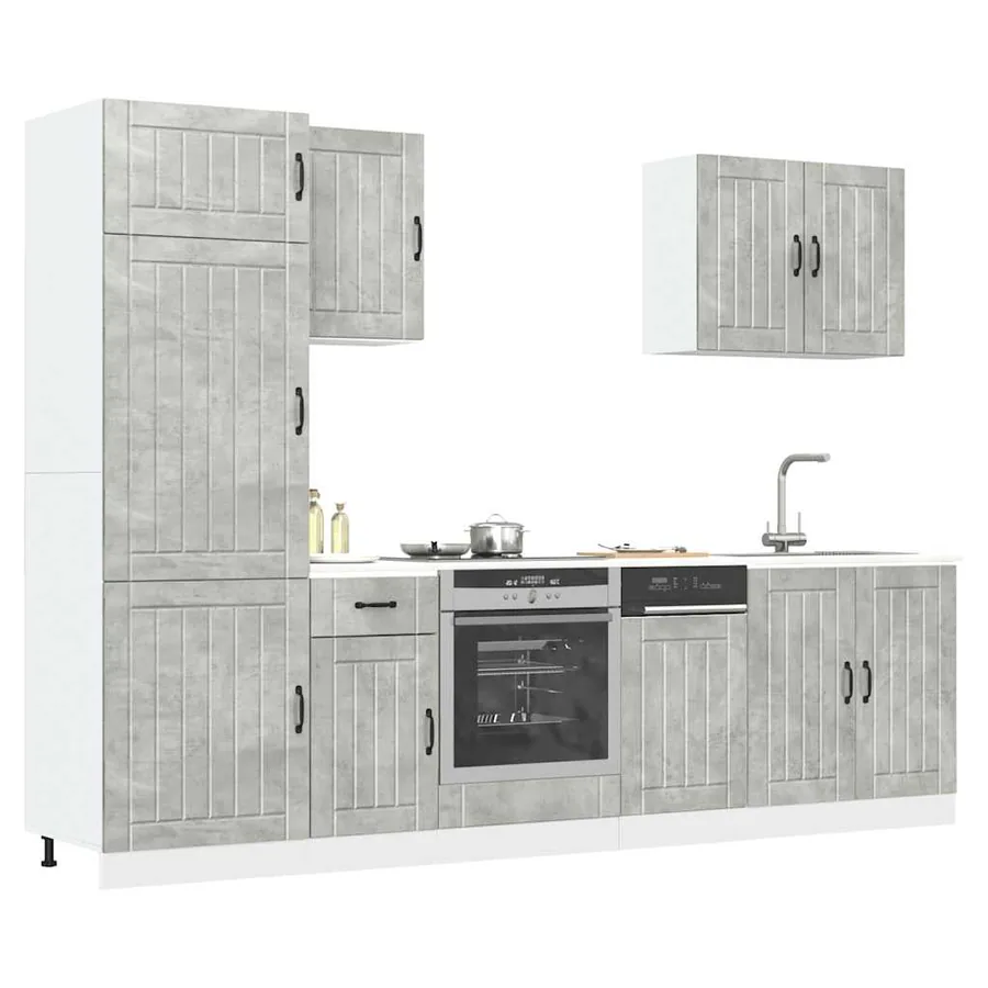 Ensemble d'armoires de cuisine 7 pcs Lucca bois d'ingénierie