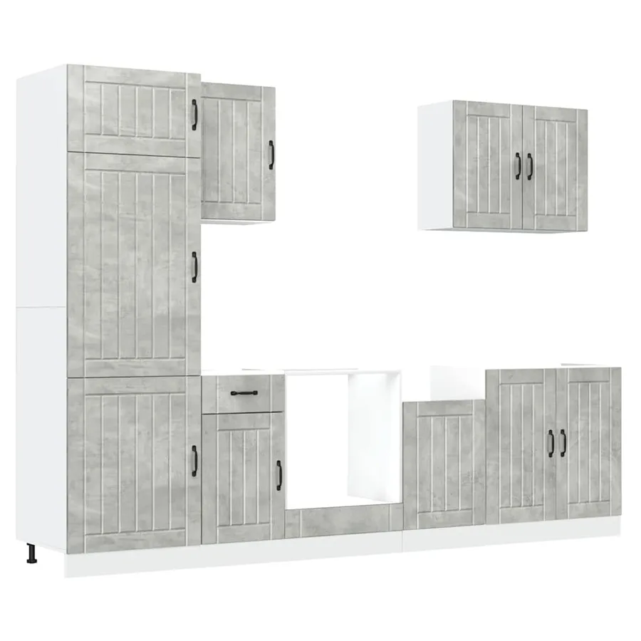 Ensemble d'armoires de cuisine 7 pcs Lucca bois d'ingénierie - 2