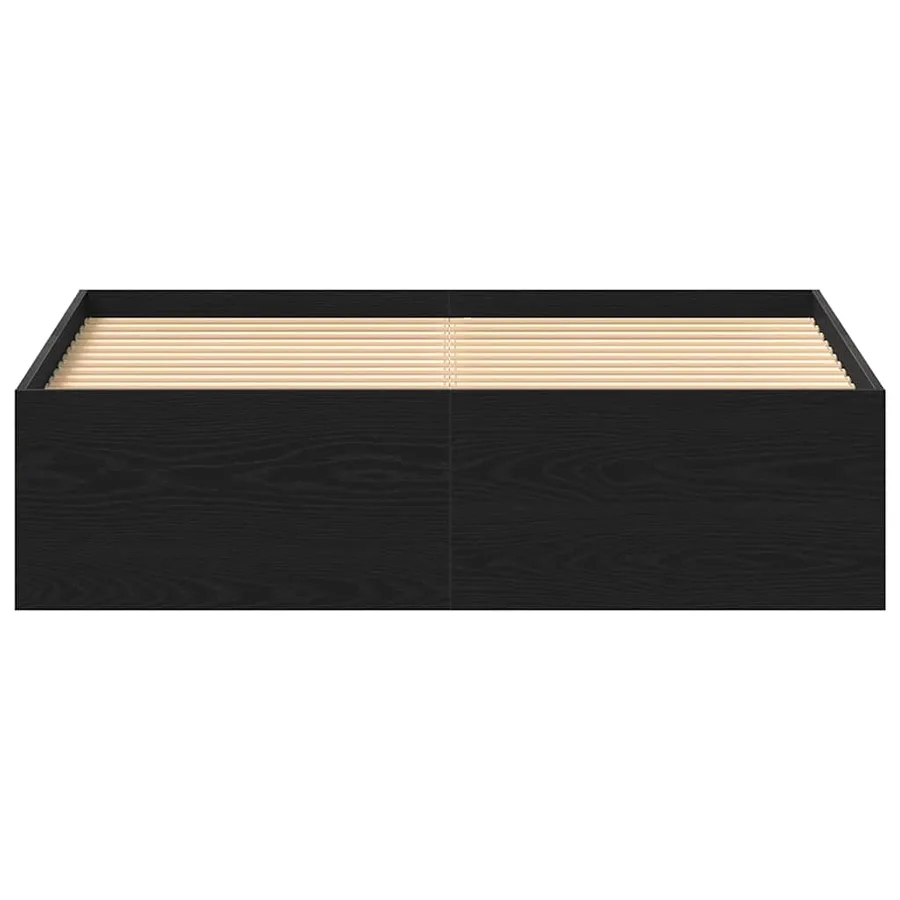 Cadre de lit sans matelas en chêne noir 140x200 cm bois d'ingénierie - 5