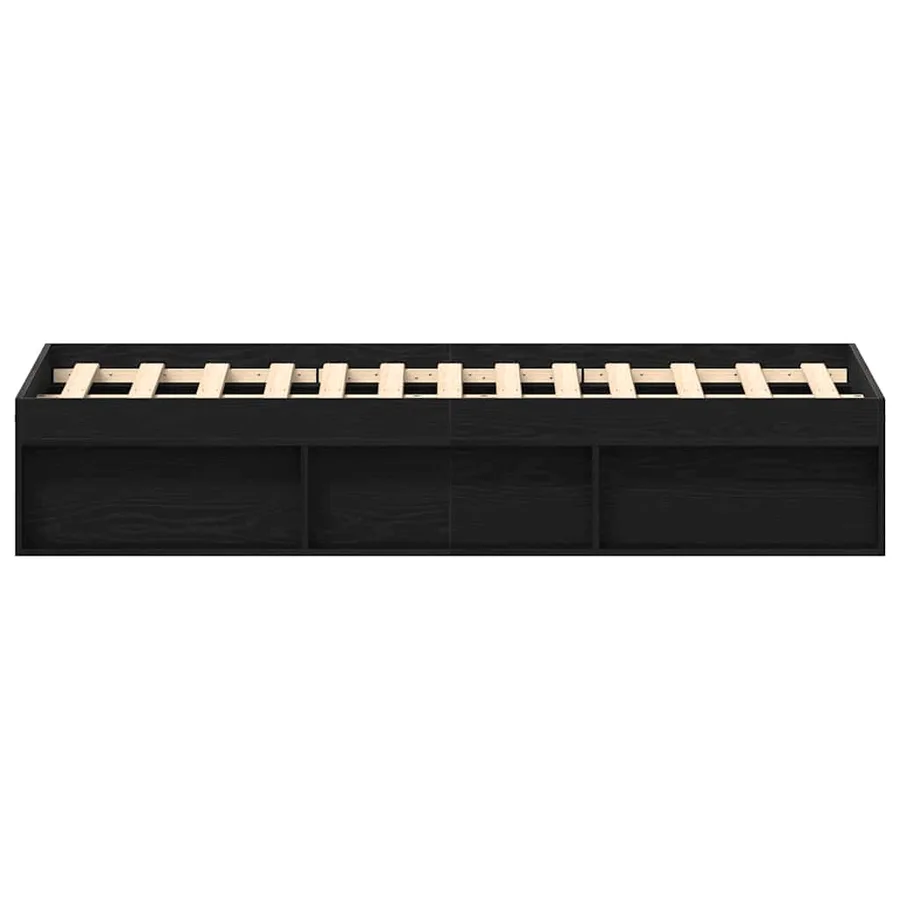 Cadre de lit sans matelas en chêne noir 140x200 cm bois d'ingénierie - 6