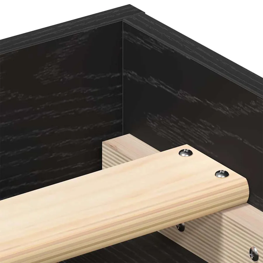 Cadre de lit sans matelas en chêne noir 140x200 cm bois d'ingénierie - 8