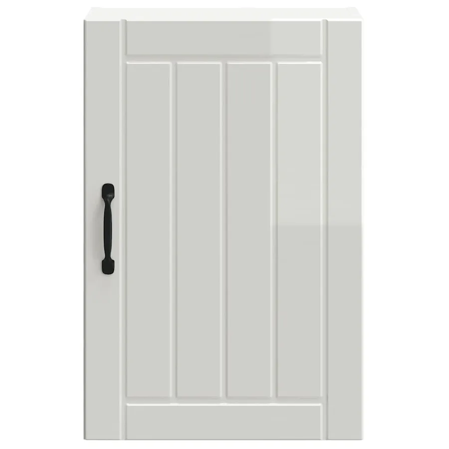 Armoire murale de cuisine Lucca blanc brillant bois ingénierie - 5