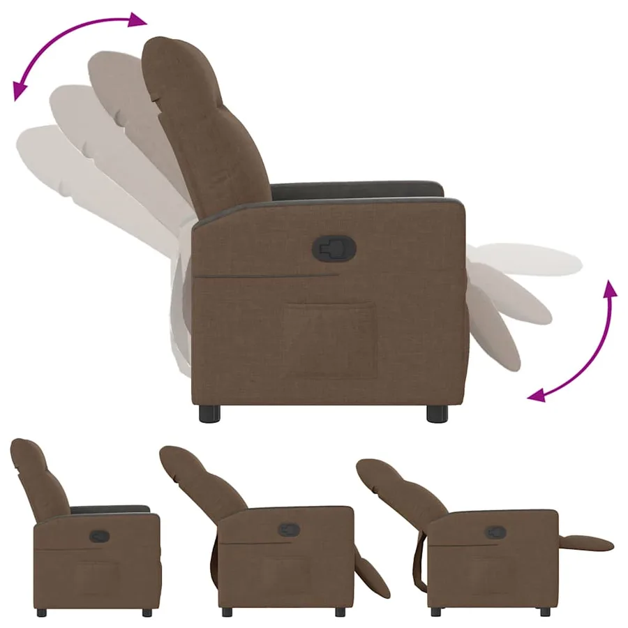 Fauteuil inclinable Marron Tissu - 6