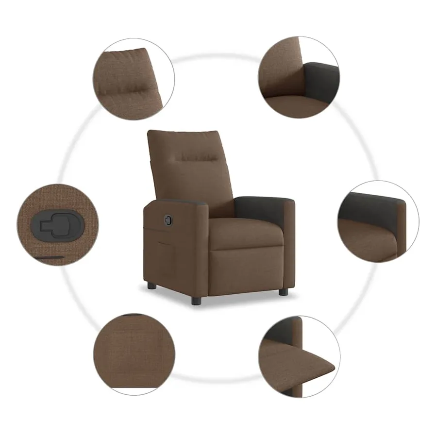 Fauteuil inclinable Marron Tissu - 7