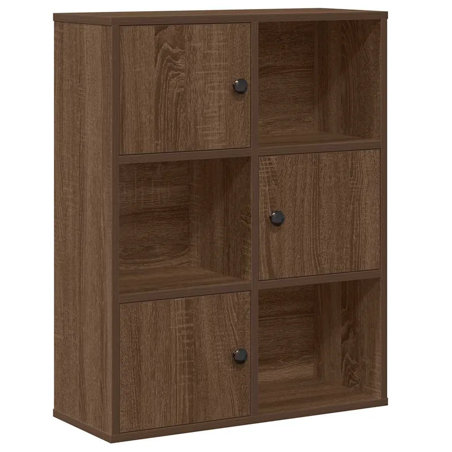 Bibliothèque chêne marron 60x24x76,5 cm bois d'ingénierie - 2