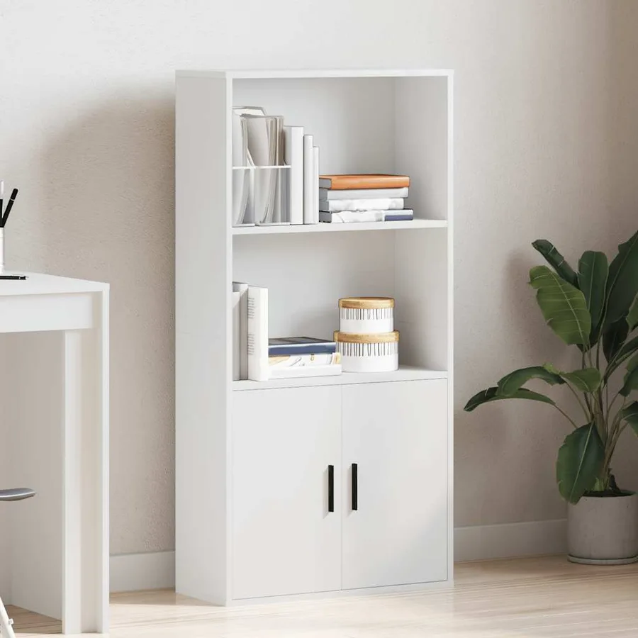 Bibliothèque blanc 60x24x120 cm bois d'ingénierie - 3