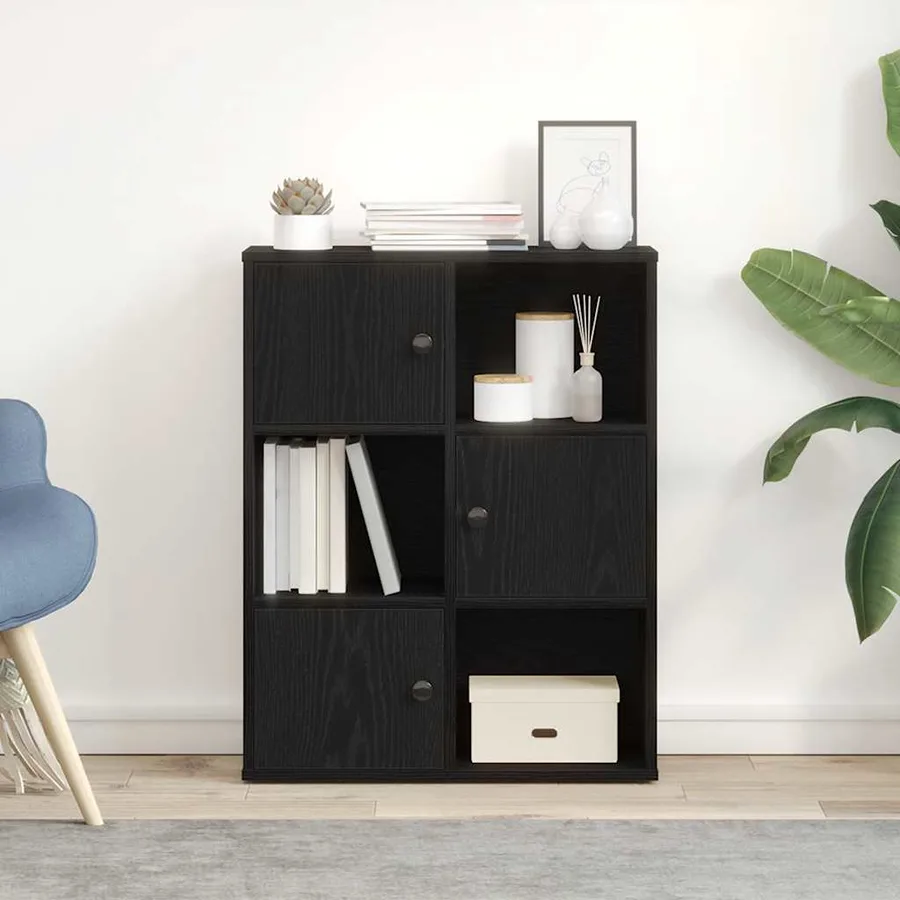 Bibliothèque chêne noir 60x24x76,5 cm bois d'ingénierie - 3