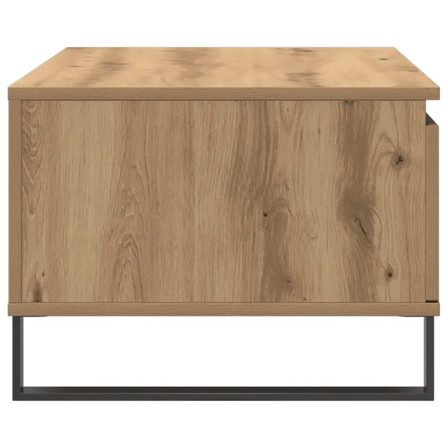 Table basse chêne artisanal 90x50x36,5 cm bois d'ingénierie - 6