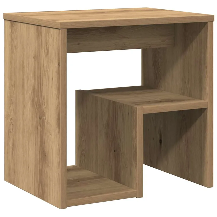 Table de chevet chêne artisanal 40x30x40 cm bois d'ingénierie - 2