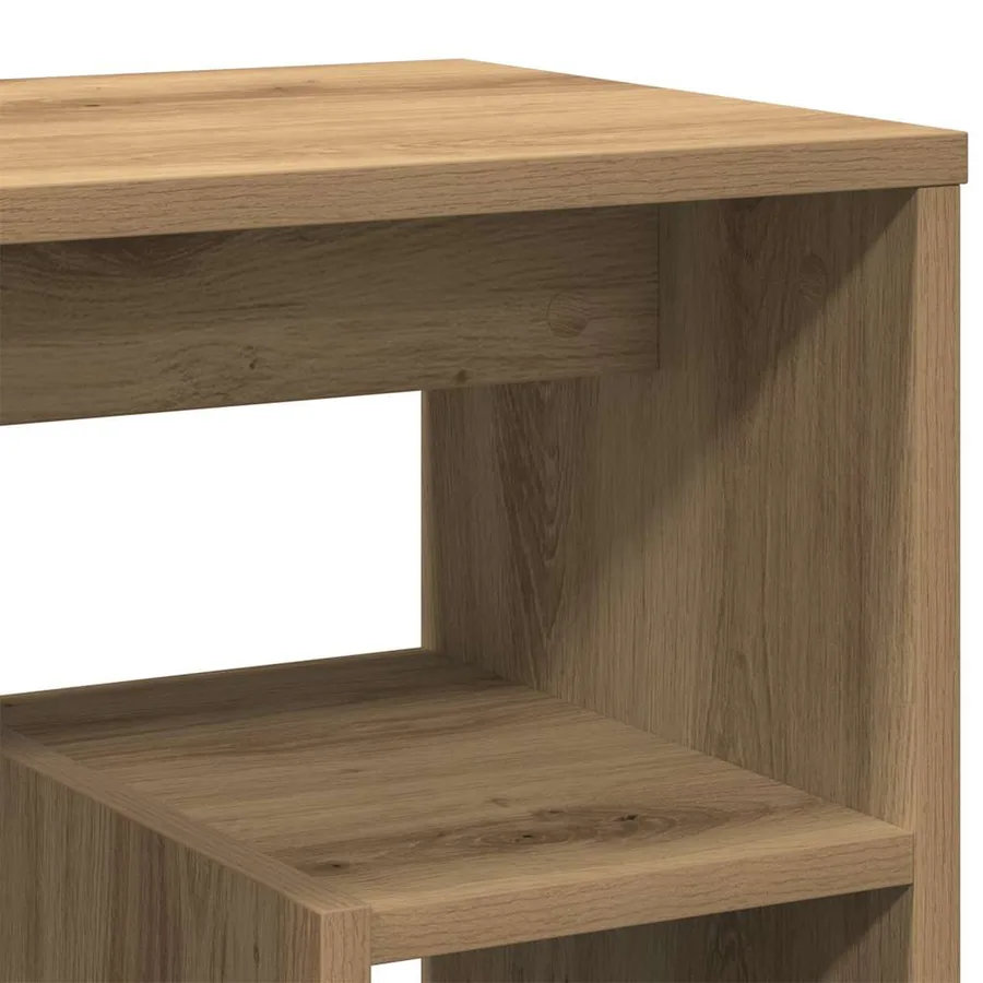 Table de chevet chêne artisanal 40x30x40 cm bois d'ingénierie - 9