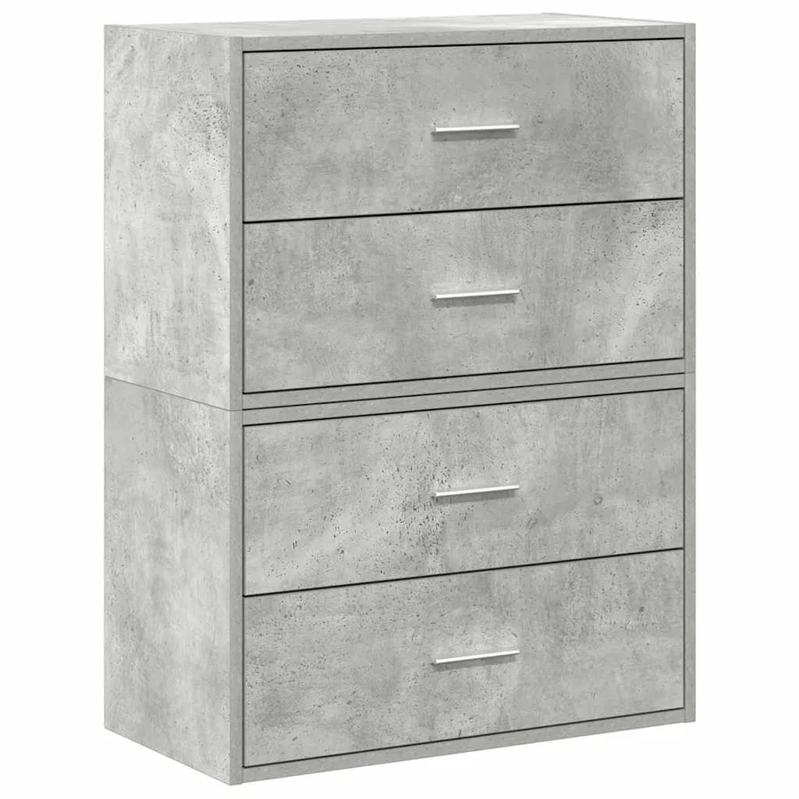 Armoires avec 2 tiroirs 2 pcs gris béton bois d'ingénierie - 2