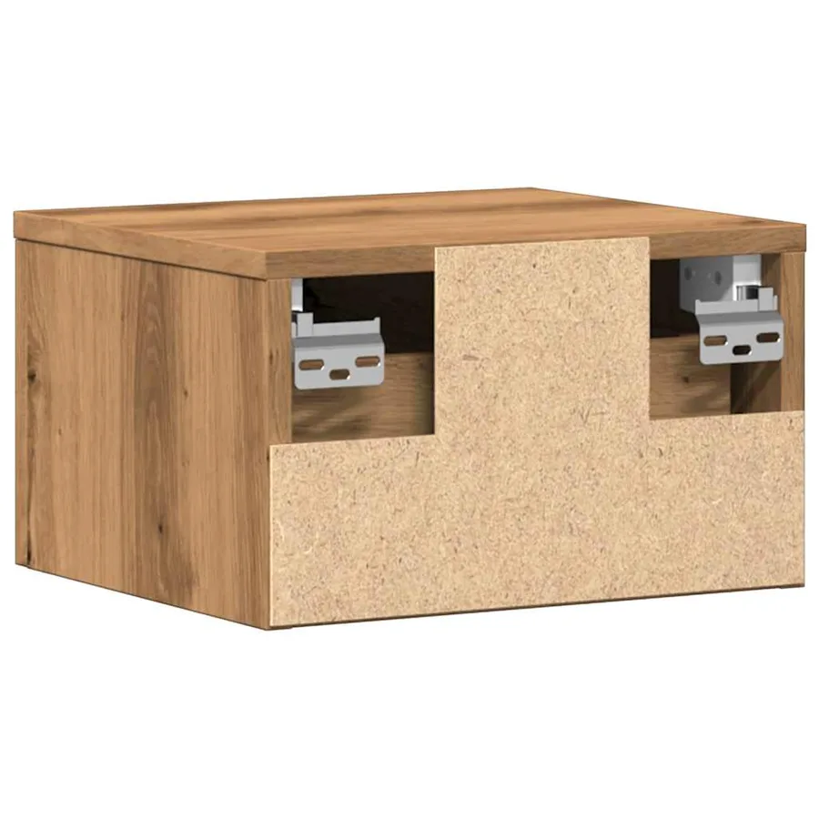 Tables de chevet murales 2 pcs chêne artisanal 34x30x20 cm - 6
