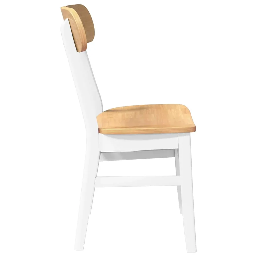 Chaises à manger 2 pcs blanc bois massif caoutchouc - 6