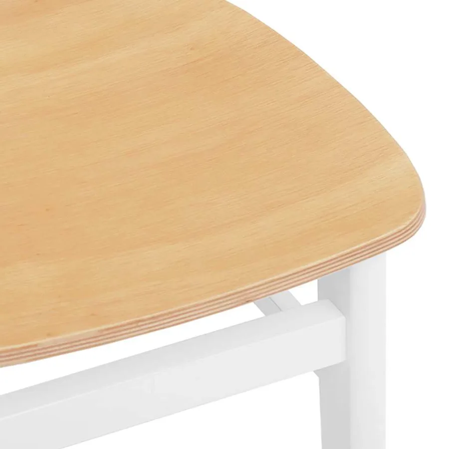 Chaises à manger 2 pcs blanc bois massif caoutchouc - 8