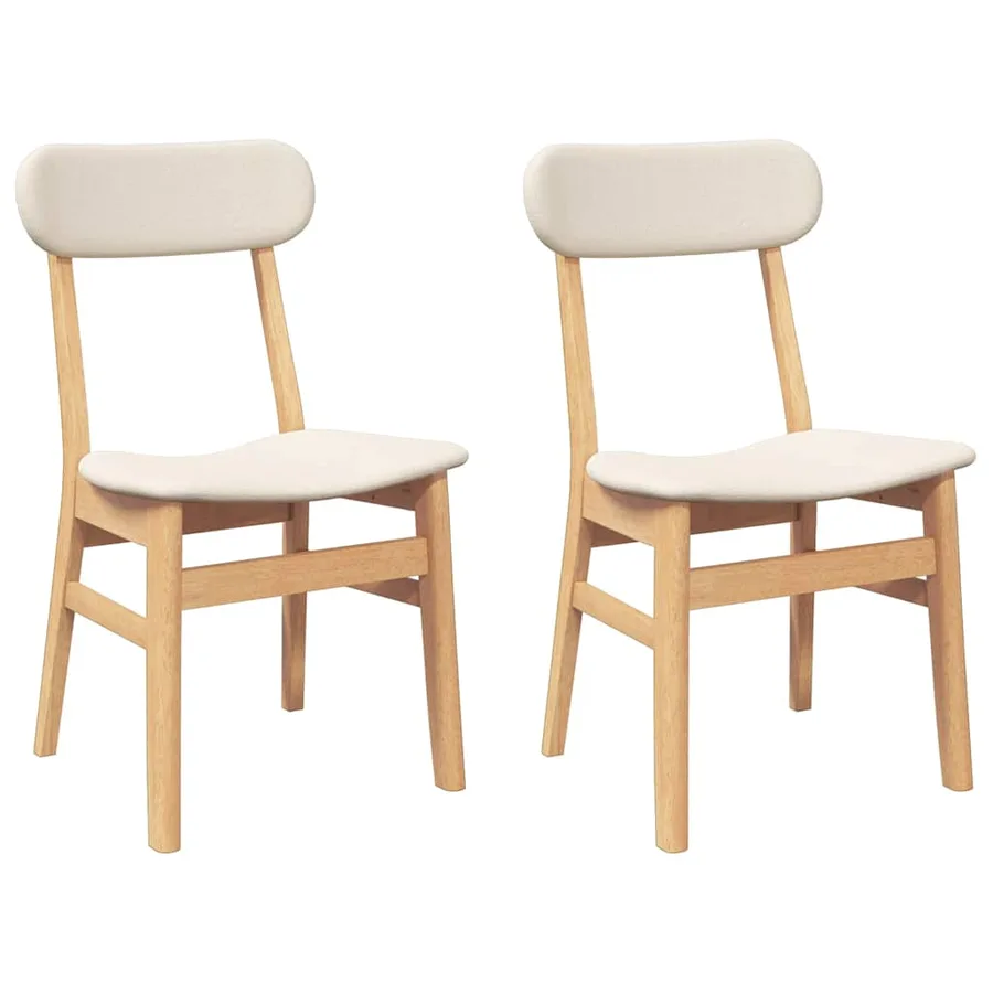 Chaises à manger coussins 2 pcs bois massif caoutchouc - 2