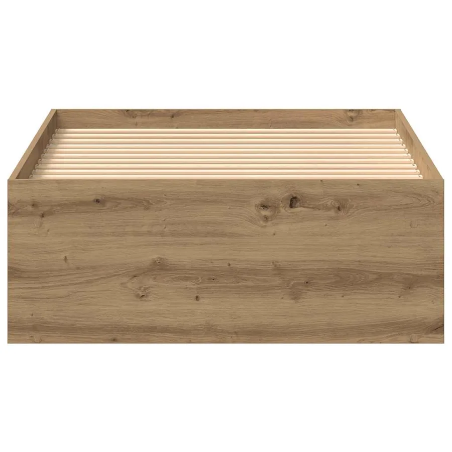 Cadre de lit sans matelas en chêne massif 75 x 190 cm bois d'ingénierie - 5