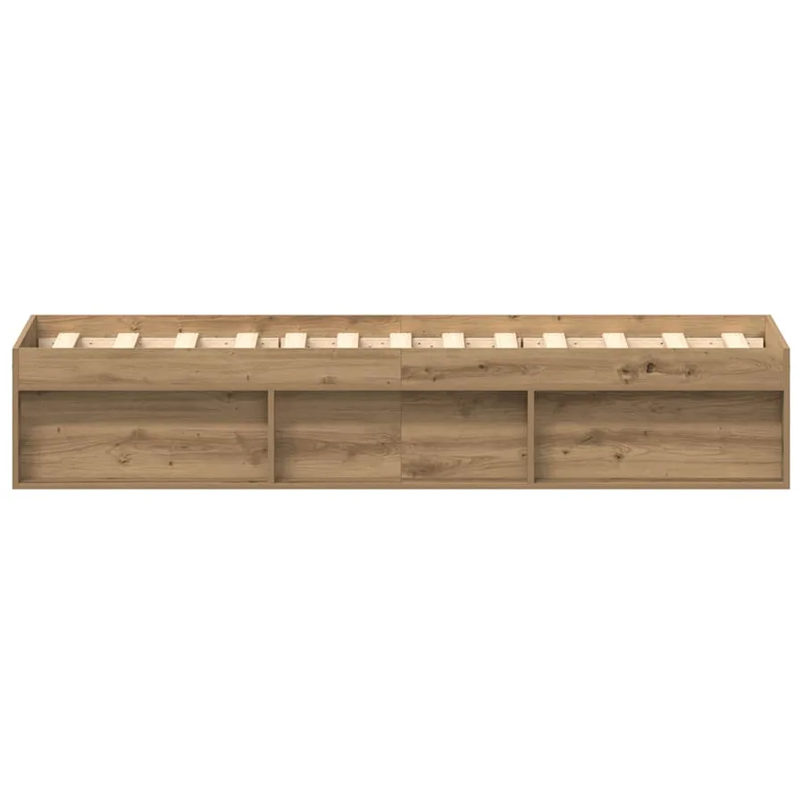 Cadre de lit sans matelas en chêne massif 75 x 190 cm bois d'ingénierie - 6