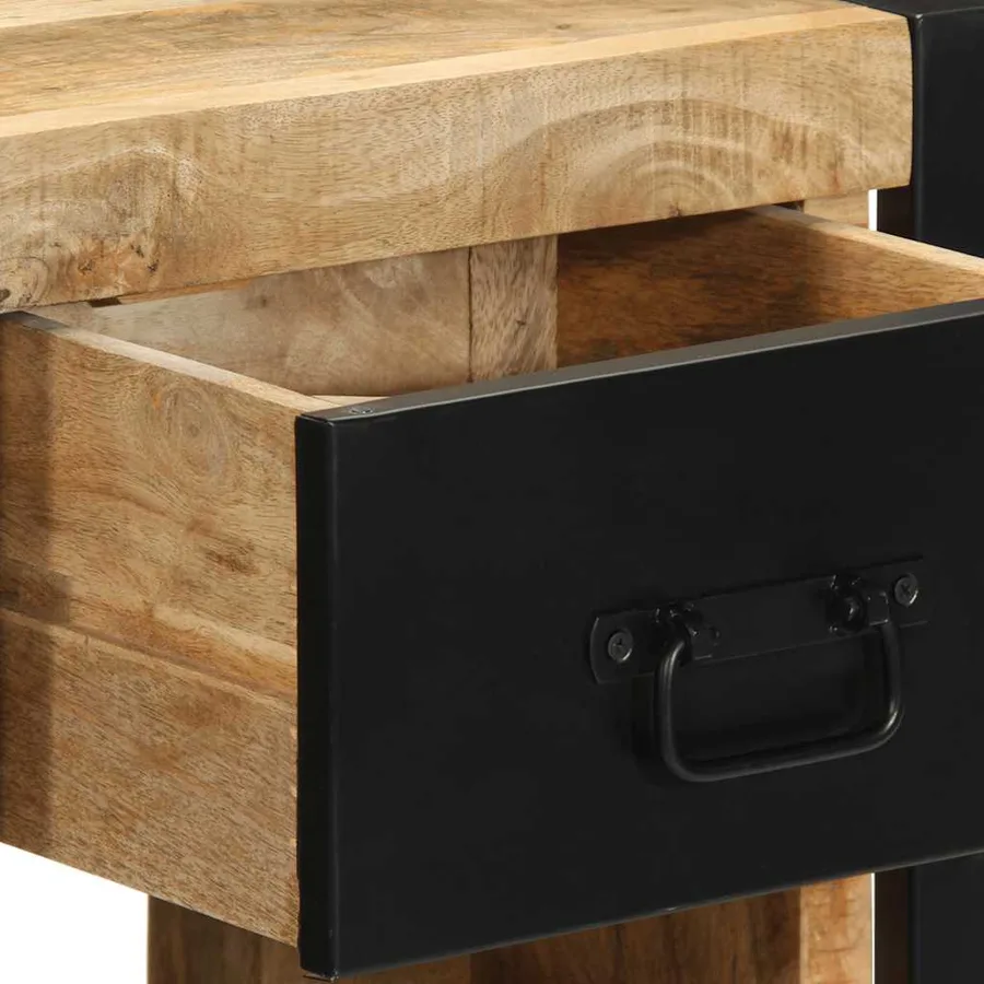 Tables de chevet 2 pcs 40x35x40 cm bois de manguier massif brut - 10