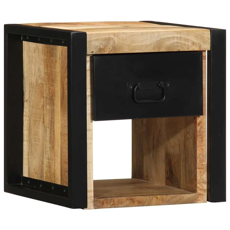 Tables de chevet 2 pcs 40x35x40 cm bois de manguier massif brut - 2