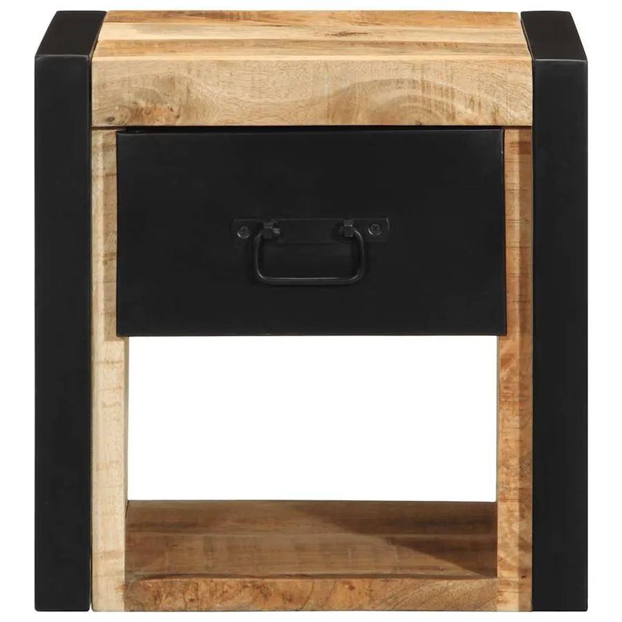 Tables de chevet 2 pcs 40x35x40 cm bois de manguier massif brut - 6