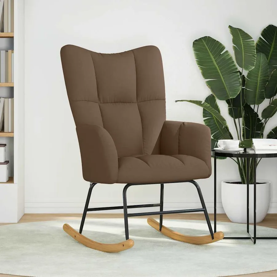 Chaise à bascule Marron Tissu - 2