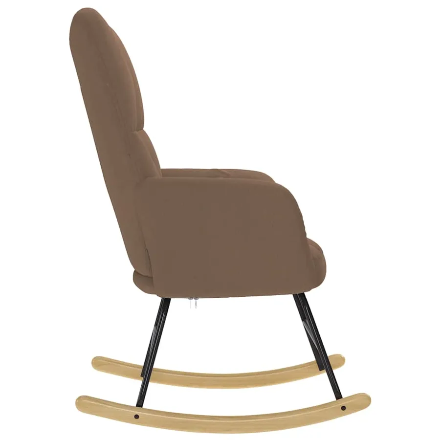 Chaise à bascule Marron Tissu - 4