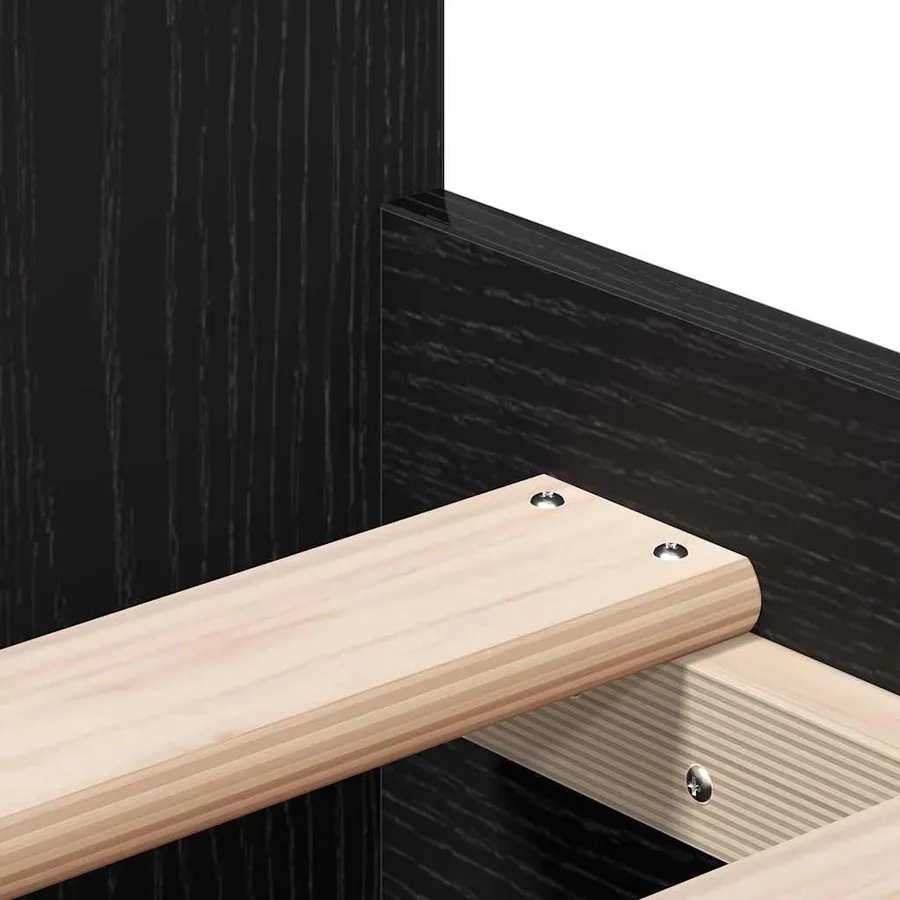 Cadre de lit Chêne noir 203 x 93 x 50 cm Bois d'ingénierie - 9