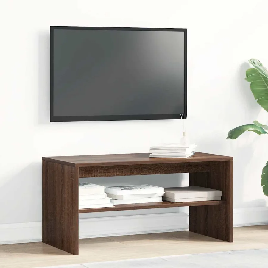 Meuble TV chêne marron 80x40x40 cm bois d'ingénierie - 3