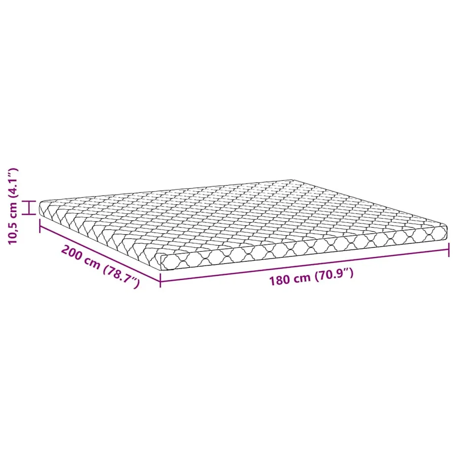 Matelas Blanc 180 x 200 cm Tissu jacquard - 12